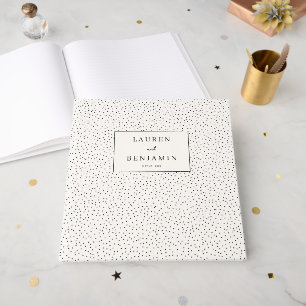 Livro De Visitas Confete Pontilhado Branco Elegante