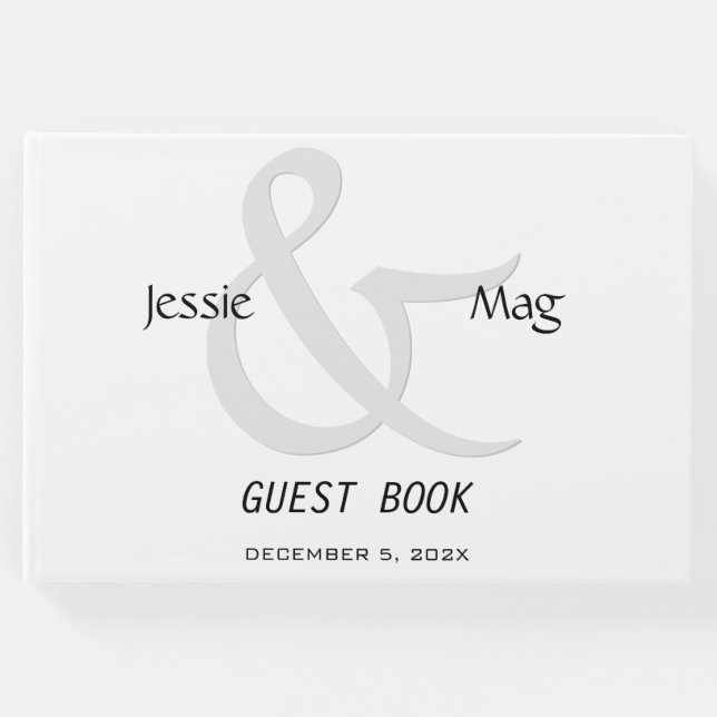 Livro De Visitas Contemporâneo Preto e Branco (Frente)