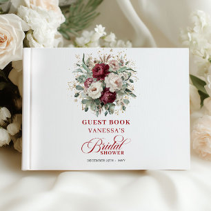 Livro De Visitas Convidado Clássico de Jantar de Noiva Marrom com F