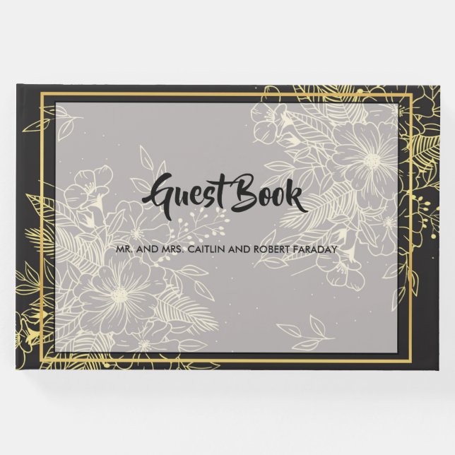 Livro De Visitas convidado de Rosas ouros (Frente)