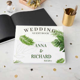 Livro De Visitas Convite de Casamento Tropical Romântico