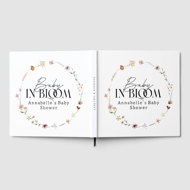 Livro De Visitas Convite de chá de bebê de bebê em flor silvestre (Completo)