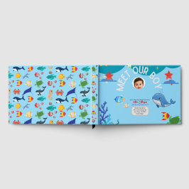 Livro De Visitas Convite de Churrasco de Bebê Menino - Sob o Mar