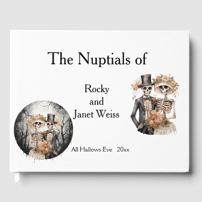 Livro De Visitas Convite para casamento de Casais esqueléticos (Frente)