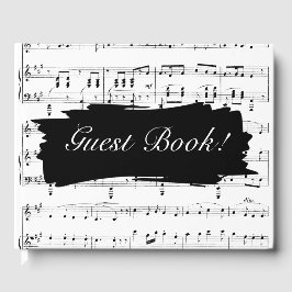 Livro De Visitas Convite para Casamento de Música Branca e Negra Mo