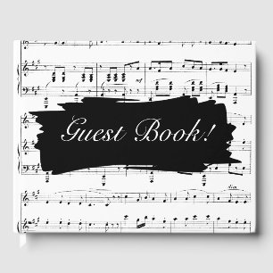 Livro De Visitas Convite para Casamento de Música Branca e Negra Mo