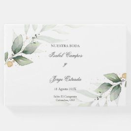 Livro De Visitas Convite para Casamento Verde Espanhol