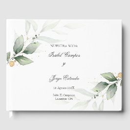 Livro De Visitas Convite para Casamento Verde Espanhol