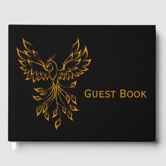 Livro De Visitas Copper Phoenix sobe em preto (Frente)