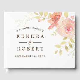 Livro De Visitas Cor d'água Elegante Rosa Rosa Rosa Rosa Rosa e Cas