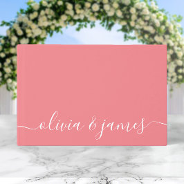 Livro De Visitas Cor de Fundo Editável Caligrafia Casamento
