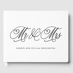 Livro De Visitas COR EDITÁVEL Sr. e Sra. Elegant Script Wedding