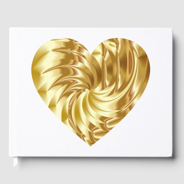 Livro De Visitas Coração ouro (Dourada forma de amor) (Frente)