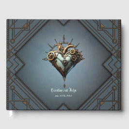 Livro De Visitas Coração steampunk fascinante
