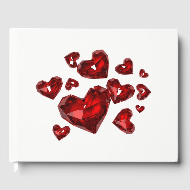 Livro De Visitas Corações Encantados Vermelho-Livro (Frente)