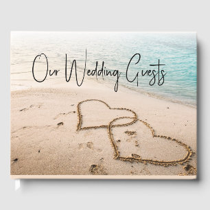 Livro De Visitas Corações Românticos no Casamento em Sand Beach