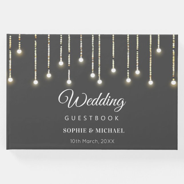 Livro De Visitas Corrente de Casamento Luzes Negras (Frente)