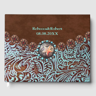 Livro De Visitas couros e peles castanhos do país ocidental