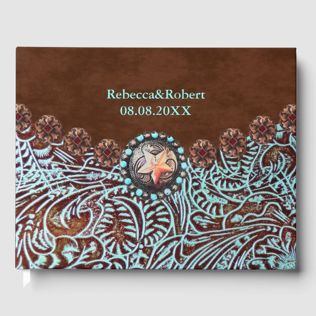 Livro De Visitas couros e peles castanhos do país ocidental (Frente)