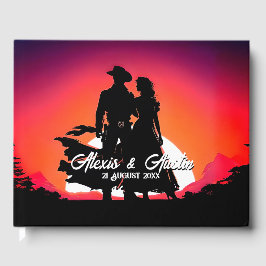 Livro De Visitas Cowboy e Cowgirl no Sundown Wedes