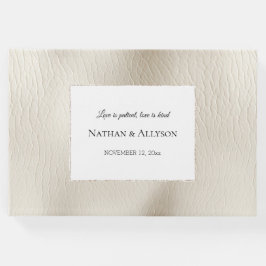 Livro De Visitas Cream Faux Leather