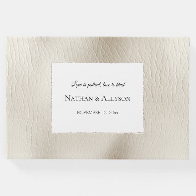 Livro De Visitas Cream Faux Leather (Frente)