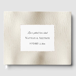 Livro De Visitas Cream Faux Leather