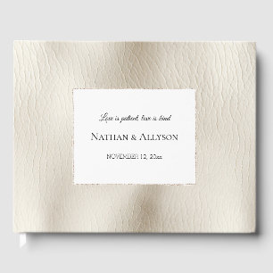 Livro De Visitas Cream Faux Leather