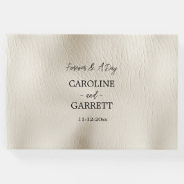 Livro De Visitas Cream Faux Leather