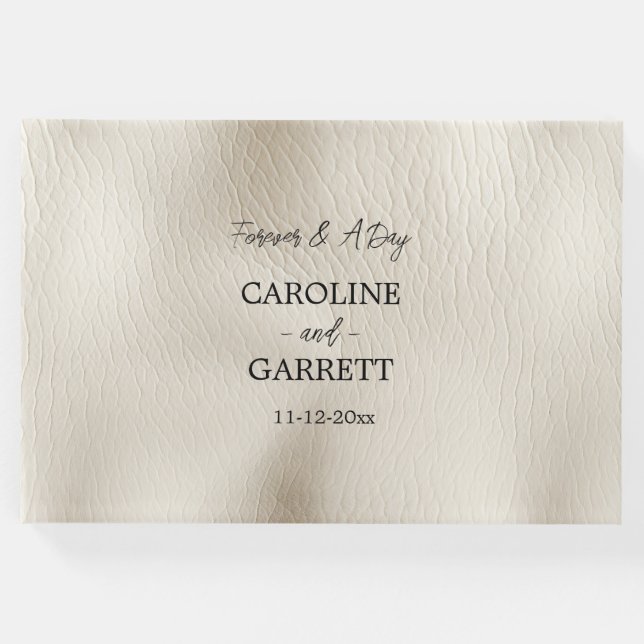 Livro De Visitas Cream Faux Leather (Frente)