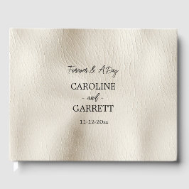 Livro De Visitas Cream Faux Leather