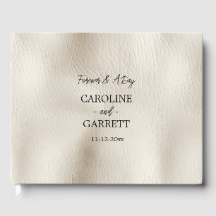 Livro De Visitas Cream Faux Leather
