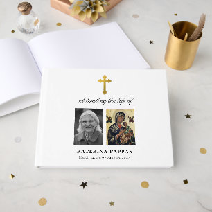 Livro De Visitas Cruz Funeral Ortodoxa Grega Memorial