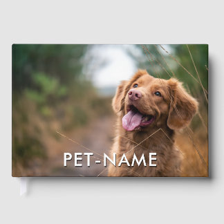 Livro De Visitas Custom 2 Photo With Your Pet Dog 2 Name Picture On