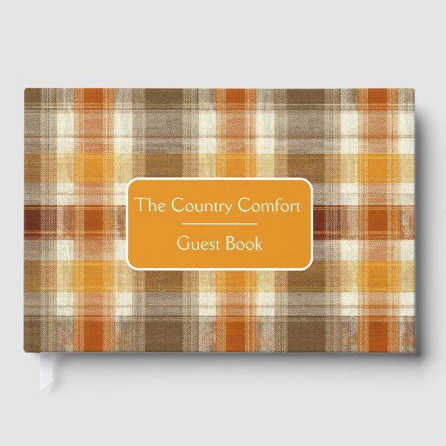 Livro De Visitas Custom Guest Book Gingham Style Vacation Rentals (Frente)