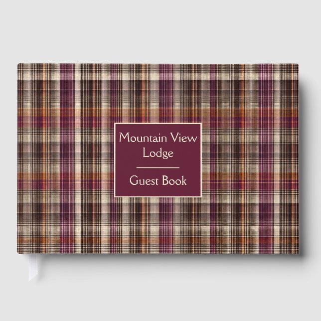 Livro De Visitas Custom Guest Book Gingham Style Vacation Rentals (Frente)