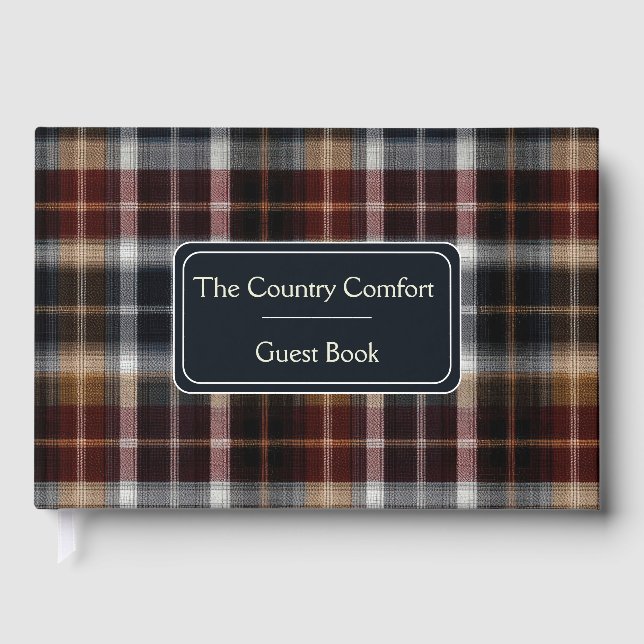 Livro De Visitas Custom Guest Book Gingham Style Vacation Rentals (Frente)