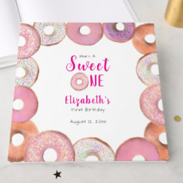 Livro De Visitas Custom Sweet One Donut First Birthday Pink
