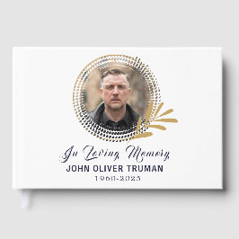 Livro De Visitas Custom Text Photo Memorial Funeral Leaves