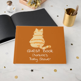Livro De Visitas Cute Fat Orange Cat Baby Shower