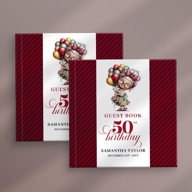 Livro De Visitas Cute quirky 50th lady birthday guest sign book (Cute quirky 50th lady birthday guest sign book)