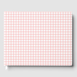 Livro De Visitas Cute Retro Pink Gingham Plaid pattern