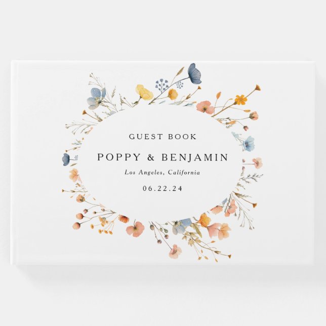 Livro De Visitas Dacil Floral Wildflower Wedding (Frente)