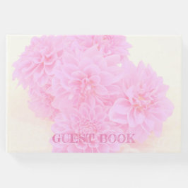 Livro De Visitas Dahlias Em Rosa Suave