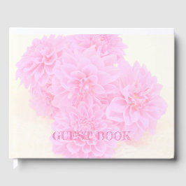 Livro De Visitas Dahlias Em Rosa Suave