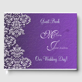 Livro De Visitas Damask Royal Purple Weding Guest Book