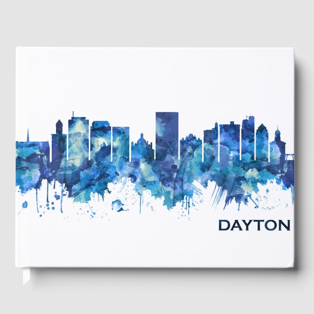 Livro De Visitas Dayton Ohio Skyline Blue (Frente)