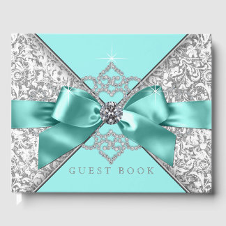 Livro de Visitas de Aniversário Casamento Azul Tea