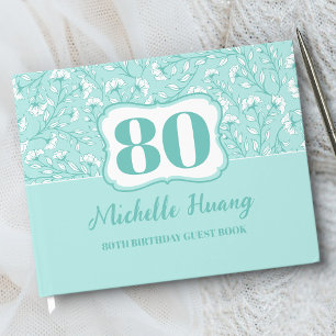 Livro de Visitas de Aniversário de 80 Anos Elegant
