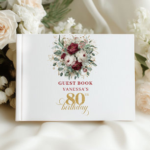 Livro de Visitas de Aniversário de 80 Anos Glam Ma